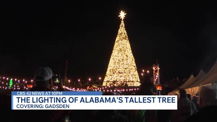 Community gathers for lighting of Alabama's largest Christmas tree