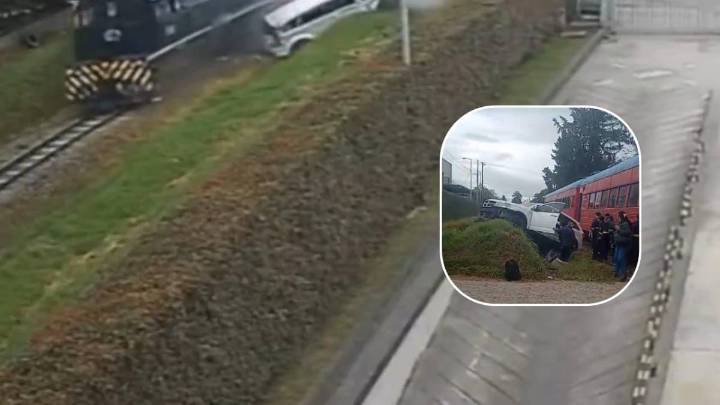 Videos | Así fue el aparatoso choque entre el Tren de la Sabana y una camioneta en Chía