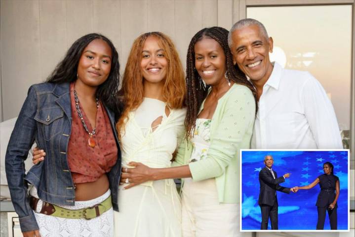 Michelle and Barack Obama post post cheery family photo for Thanksgiving, following a year of swirling divorce rumors