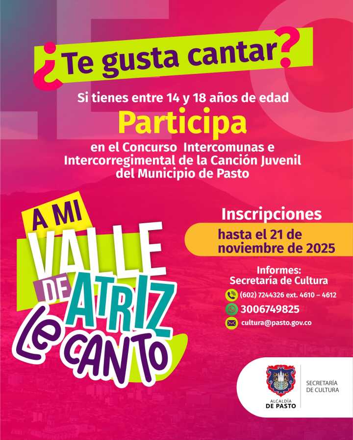 Jóvenes de Pasto podrán representar a su barrio o corregimiento en concurso musical