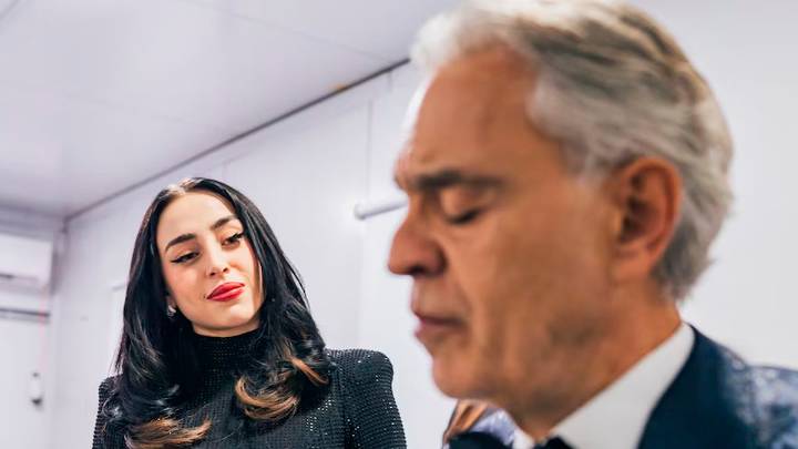 Video: así fue el detrás de escena de los ensayos entre Andrea Bocelli y Nicki Nicole