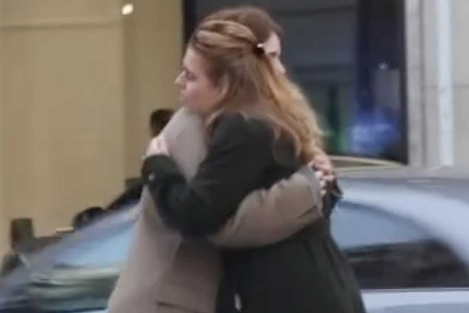 Princess Beatrice, Princess Eugenie Hug After Prince Andrew’s Titles Stripped