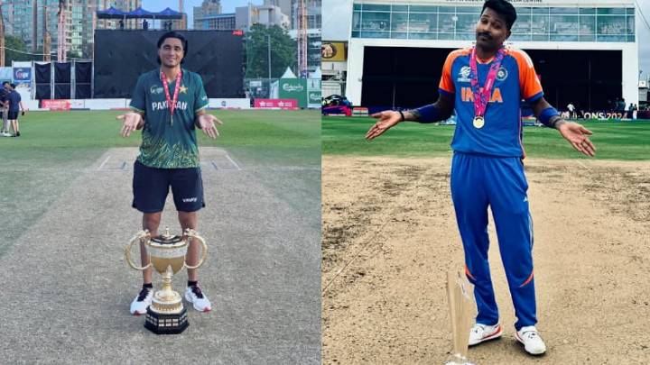 'Bhai Kuch Toh Sharam Karo': Netizens Troll Muhammad Shahzad For Imitating Hardik Pandya's Celebration After Winning Hong Kong Sixes Trophy; Video
