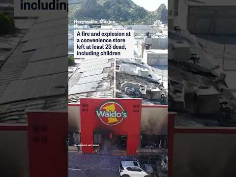 A fire and explosion at a convenience store in Mexico left at least 23 dead, including children