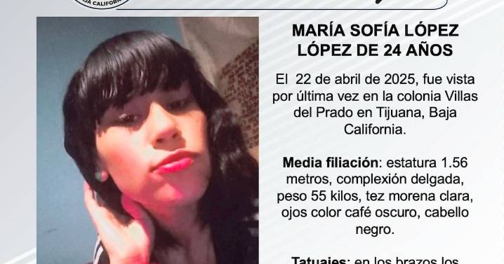 Se busca a María Sofía López López de 24 años de edad