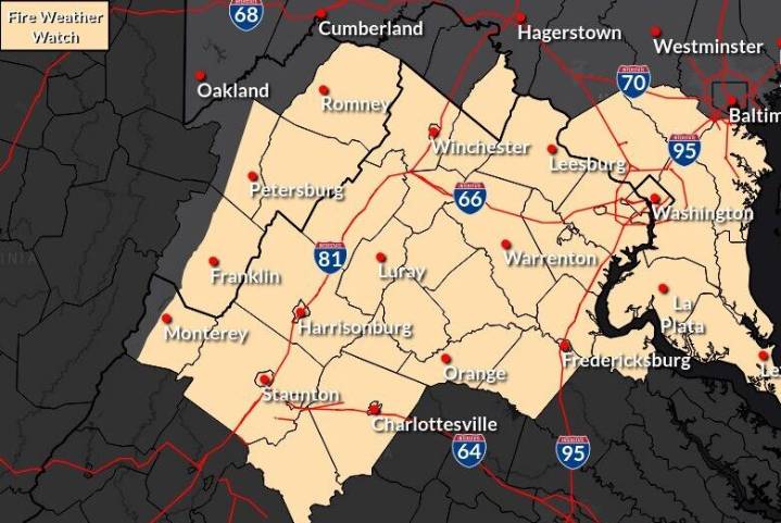 Dry, windy weather prompts fire alert across D.C. region