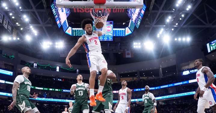 Cunningham helps Pistons breeze past Bucks for 12th consecutive victory