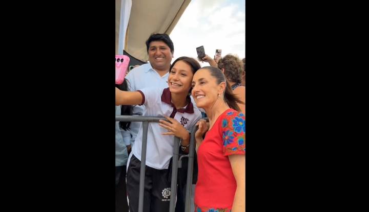 Presidenta Sheinbaum supervisa obras de bachillerato y entrega becas en Yucatán