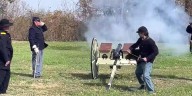 Cannon fire at Historic Fort D