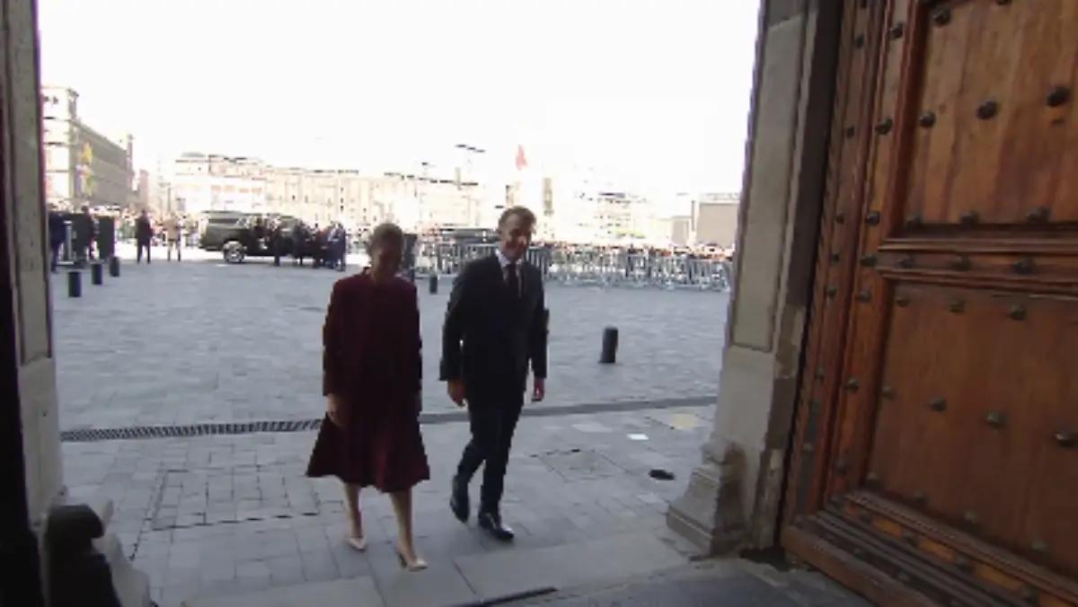 Macron en México: Claudia Sheinbaum recibe al presidente francés en Palacio Nacional