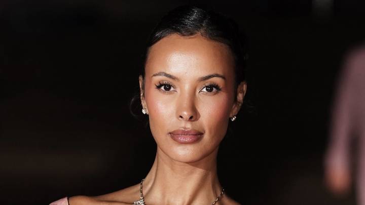 Maya Jama leans into the 'naked dress' trend in bedazzled lace gown
