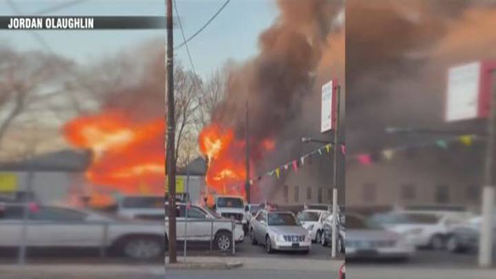 Fire crews battle fast-moving fire in multi