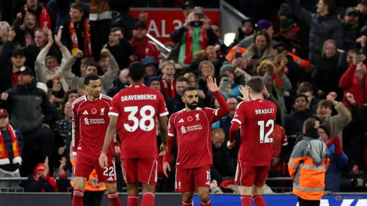 Salah scores 250th goal as Liverpool beat Aston Villa 2
