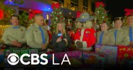 CHP officers join Evelyn Taft outside CBS LA studios