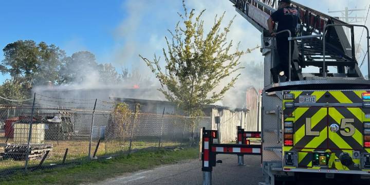 Firefighters battle fire near Sacred Heart Catholic Church in Baton Rouge