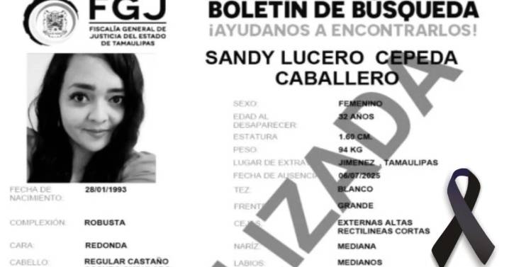 Tragedia en Tamaulipas: Hallan sin vida a Sandy Lucero, comerciante embarazada desaparecida