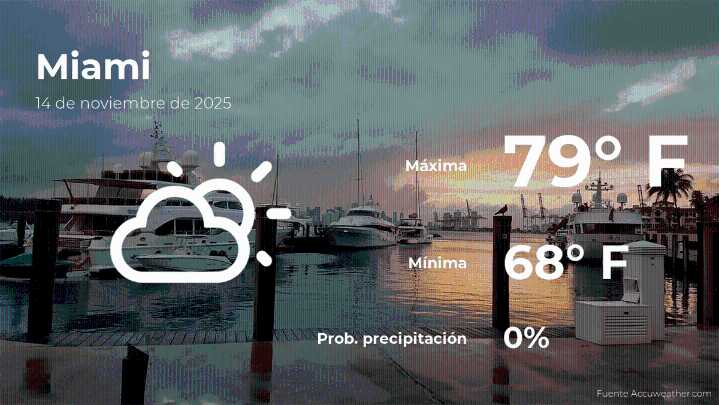 Clima de hoy en Miami para este viernes 14 de noviembre