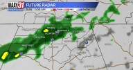 A line of showers will move through tonight