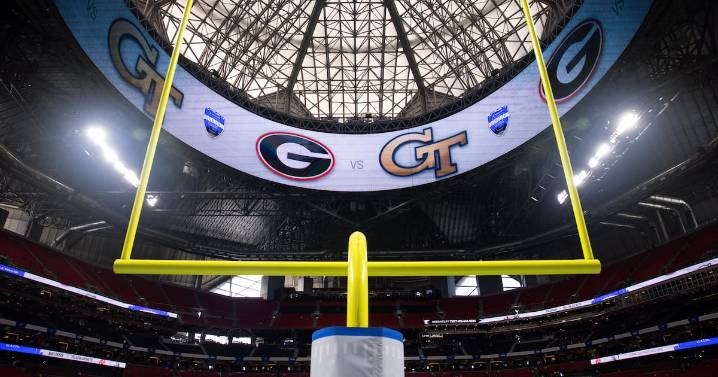 Pregame scene at Mercedes-Benz Stadium for Tech