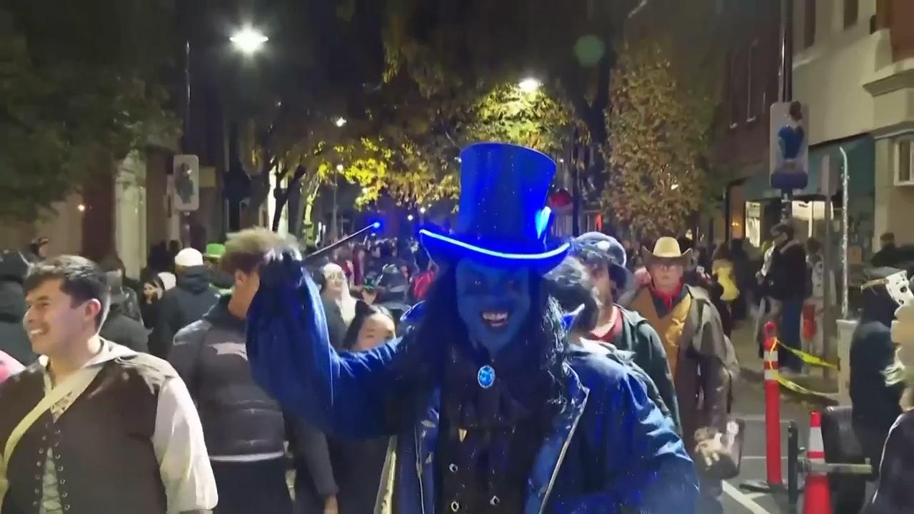 Celebrations are underway in Salem as crowds of people show up for Halloween festivities