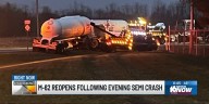 Crash involving semi on M