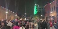 Hastings businesses rally together to add 15-foot Christmas tree, Santa sleigh to annual Celebration of Lights