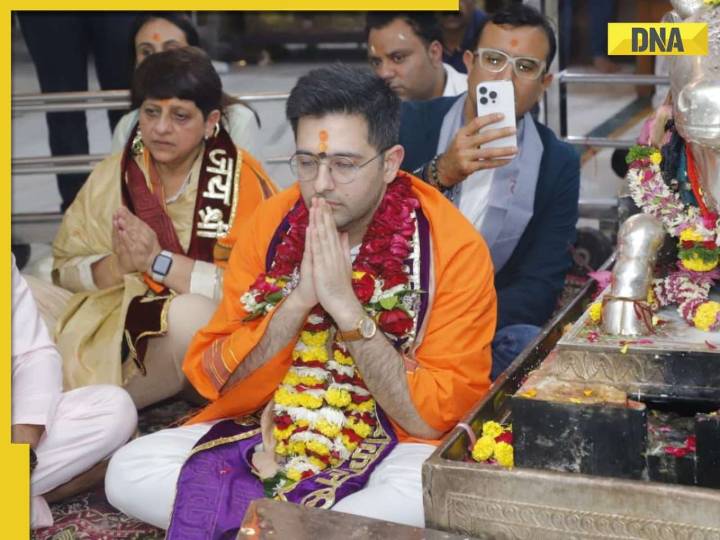 Raghav Chadha visits Mahakal temple to seek blessings for his newborn with Parin