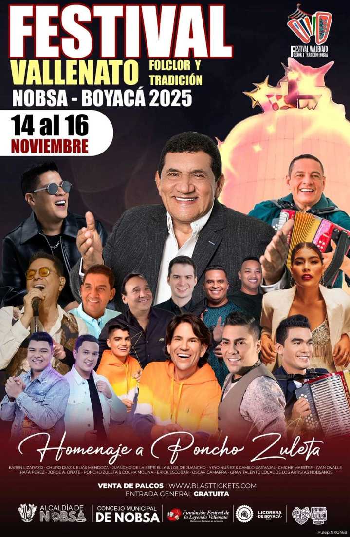 Festival de Vallenato en Nobsa inicia con alta expectativa y ocupación hotelera del 91%