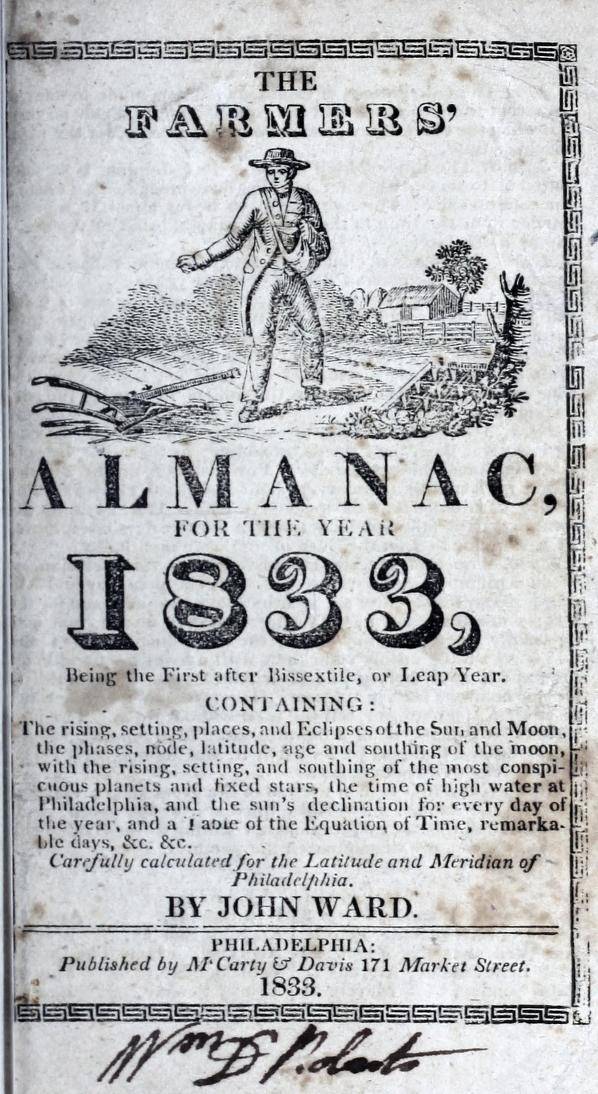 Goodbye to the Farmer's Almanac (1818