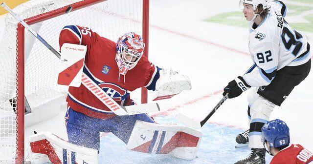 Caufield, Montembeault lead Canadiens past Mammoth in 6