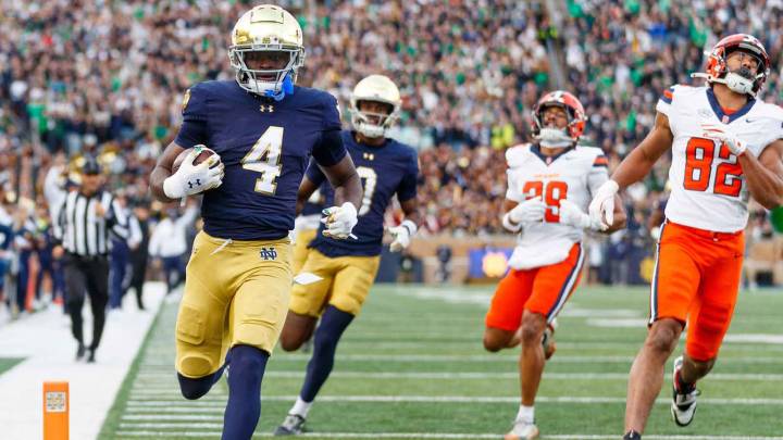 Notre Dame football’s Jeremiyah Love ties Jerome Bettis record during Syracuse rout