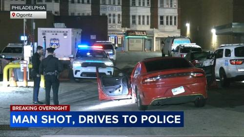Man shot, drives to police station for help in Philadelphia's Ognotz section