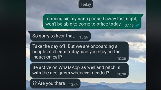 ‘Can you be on the call?’: Viral post sparks anger over Indian managers treating grief as just another workday