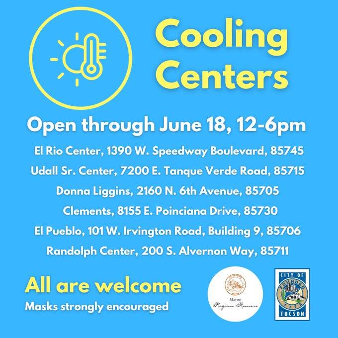 Cooling centers now open across Tucson