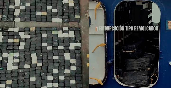 Decomisan remolcador con 13 mil kilos de droga en Panamá; iba hacia México