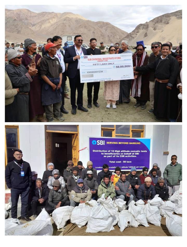SDM Nyoma Kacho Asgar Ali khan distributes 16 high-altitude nomadic tents to beneficiaries