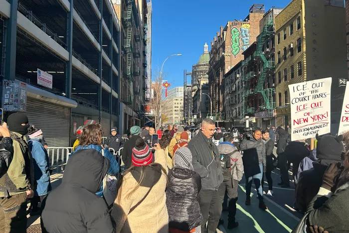 Protestors clash with police in Lower Manhattan over immigration enforcement