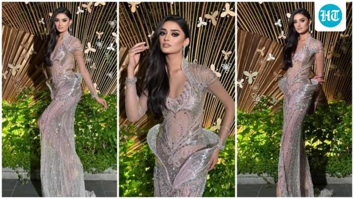 Manika Vishwakarma dazzles at Miss Universe 2025 in shimmering sheer gown: Pics