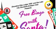 Bingo and Santa at free family event at Shoreline Elks December 13, 2025