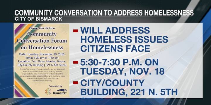 Homelessness to be the focus of Nov. 18 Community Conversation in Bismarck