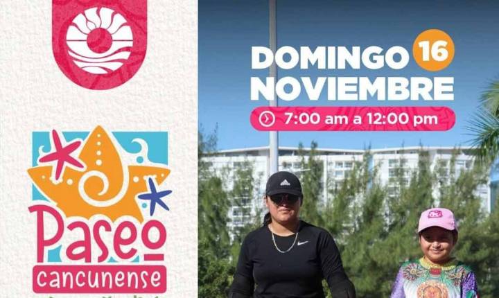 Repite paseo cancunense en Malecón Tajamar este domingo 16 de noviembre