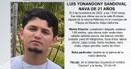 Se busca a  Luis Yonandony Sandoval Nava de 21 años de edad