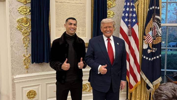 Cristiano Ronaldo se reunió con Donald Trump en el despacho oval de la Casa Blanca
