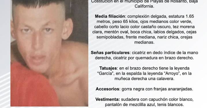 Se busca a  a Aarón García Arroyo de 30 años de edad