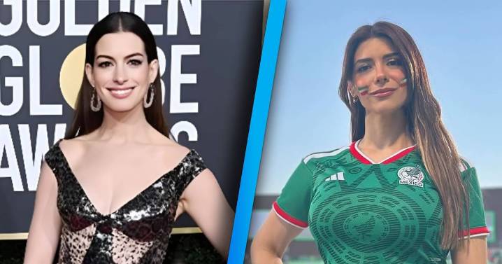 Redes sociales comparan a aficionada de la Selección Mexicana con la actriz Anne Hathaway