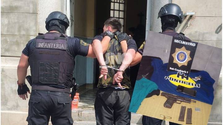 Tremenda balacera en barrio Centenario: detuvieron a un sospechoso con una pistola calibre 9 milímetros