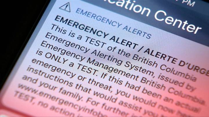 BC Emergency Alert system test on Wednesday