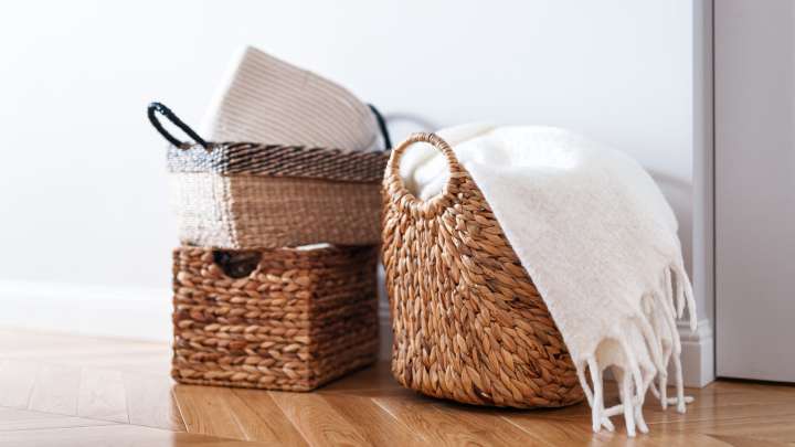 The Basket Organization Hack That Doubles As Wall Decor