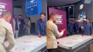 Dhanush and Kane Williamson Play Air Hockey At Dubai Watch Week; Video Goes Viral