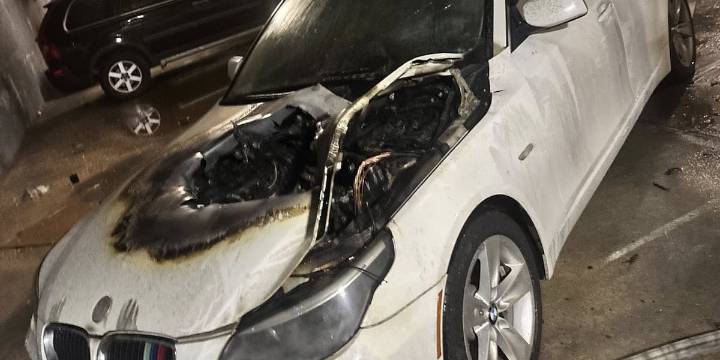 Hartford Fire Department extinguishes car fire in parking garage